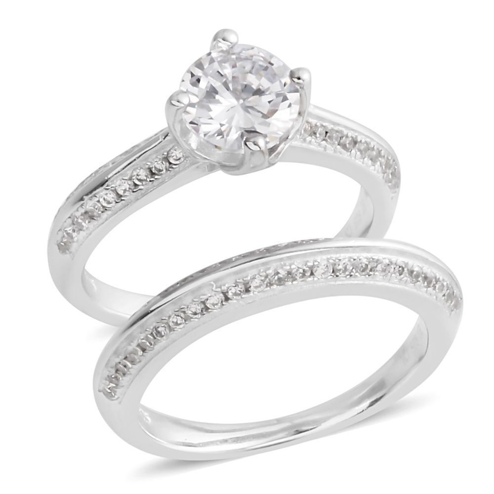 Wedding Rings Simulated Diamond 925 Sterling